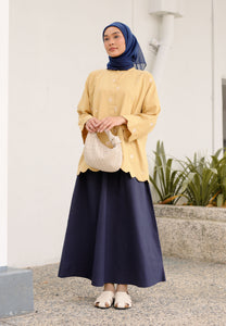 Afrina Scallop Top (Mustard)