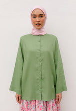 Load image into Gallery viewer, Senna Linen Top (Olive Green)