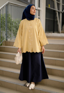 Afrina Scallop Top (Mustard)