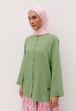 Load image into Gallery viewer, Senna Linen Top (Olive Green)