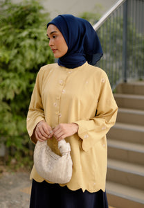 Afrina Scallop Top (Mustard)