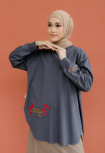 Load image into Gallery viewer, Be Kind Embroidered T-Shirt (Space Grey)