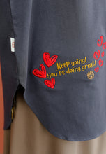 Load image into Gallery viewer, Be Kind Embroidered T-Shirt (Space Grey)