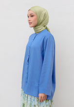 Load image into Gallery viewer, Senna Linen Top (Denim Blue)