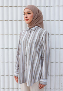 Nouf Stripe Top (Taupe)