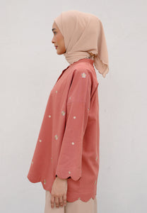 Afrina Scallop Top (Brick)