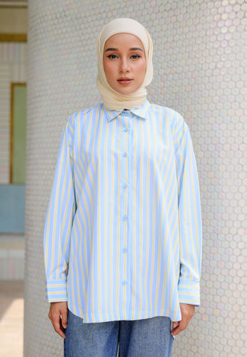 Isaaf Stripe Top (Soft Blue)