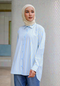 Isaaf Stripe Top (Soft Blue)