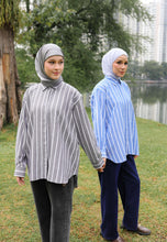 Load image into Gallery viewer, Olena Stripe Top (Grey)