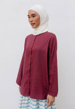 Load image into Gallery viewer, Senna Linen Top (Maroon)