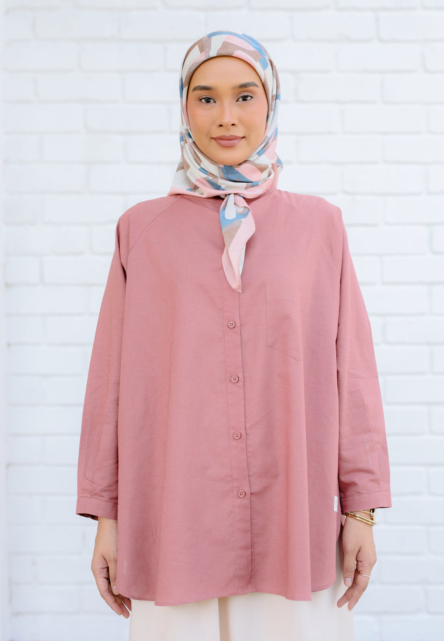 Hessa Linen Top (Blush)