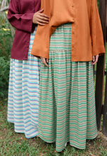 Load image into Gallery viewer, Nawra Printed Skirt (Green Stripe)