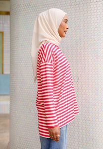 Breezy Stripe T-Shirt (Red Cream)