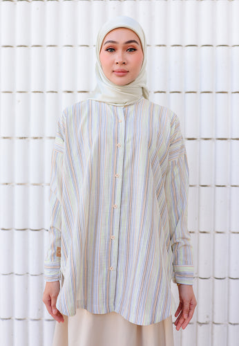 Neera Stripe Top (Green Sea Salt)