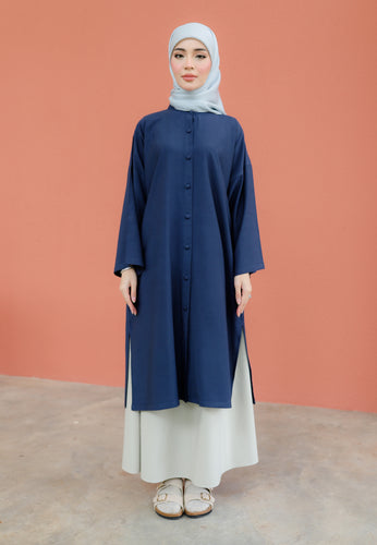Ibna Printed Tunic (Blue-Black)