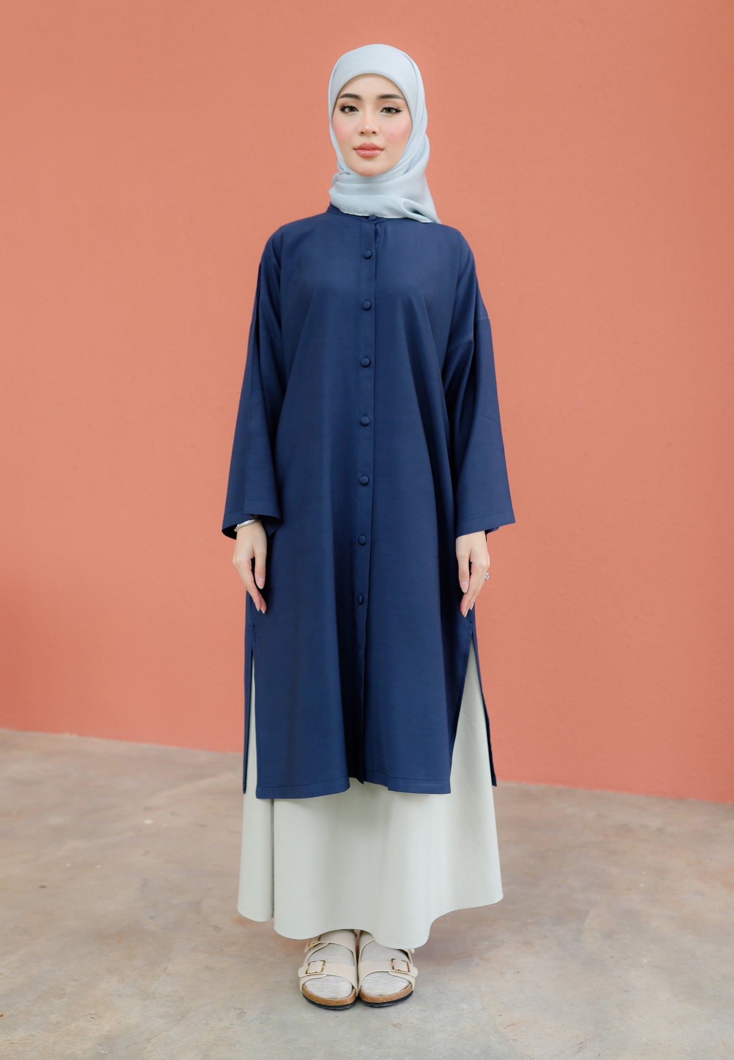 Ibna Printed Tunic (Blue-Black)