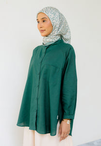 Hessa Linen Top (Emerald Green)