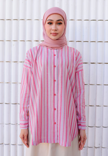 Neera Stripe Top (Rose Pink)