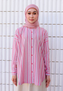 Neera Stripe Top (Rose Pink)