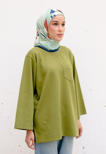 Zen Boxy T-Shirt (Olive Green)