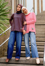 Load image into Gallery viewer, Breezy Stripe T-Shirt (Red Cream)