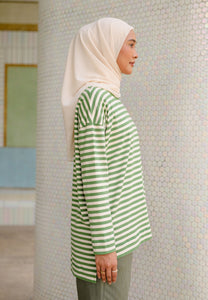 Breezy Stripe T-Shirt (Olive Cream)