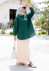 Hessa Linen Top (Emerald Green)