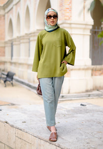 Zen Boxy T-Shirt (Olive Green)