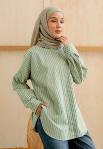 Zoha Stripe Top (Sage Green)