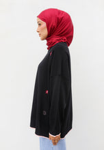 Load image into Gallery viewer, Areea Flower Knitwear (Black Maroon)