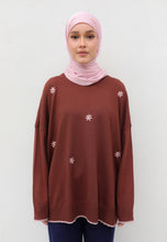 Load image into Gallery viewer, Areea Flower Knitwear (Brown Pink)