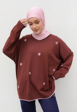 Load image into Gallery viewer, Areea Flower Knitwear (Brown Pink)