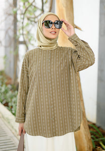 Zulfa Embroidered Top (Olive Green)