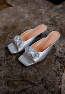 Sofia Bow Heels (Silver)