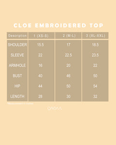 Cloe Embroidered Top (Cream)