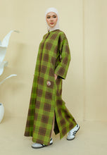 Load image into Gallery viewer, Azra Checkered Caftan (Green)