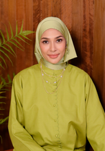 Load image into Gallery viewer, Bayu Halfmoon Satin Shawl (Apple Green)