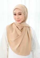 Load image into Gallery viewer, Bayu Halfmoon Satin Shawl (Brownish Gold)