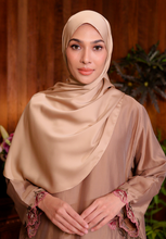Load image into Gallery viewer, Bayu Halfmoon Satin Shawl (Brownish Gold)