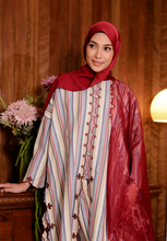 Load image into Gallery viewer, Bayu Halfmoon Satin Shawl (Maroon)