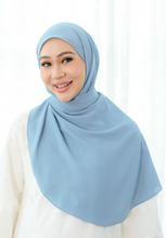Load image into Gallery viewer, Teduh Halfmoon Chiffon Shawl (Dusty Blue)