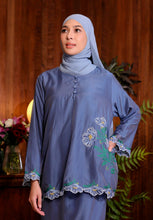 Load image into Gallery viewer, Teduh Halfmoon Chiffon Shawl (Dusty Blue)