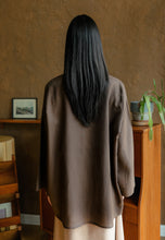 Load image into Gallery viewer, Senna Linen Top (Espresso)