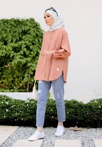 Hessa Linen Top (Salmon)