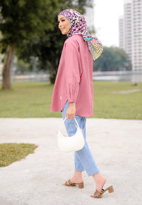 Hessa Linen Top (Dusty Pink)