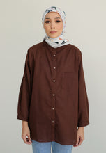 Load image into Gallery viewer, Hessa Linen Top (Dark Choco)