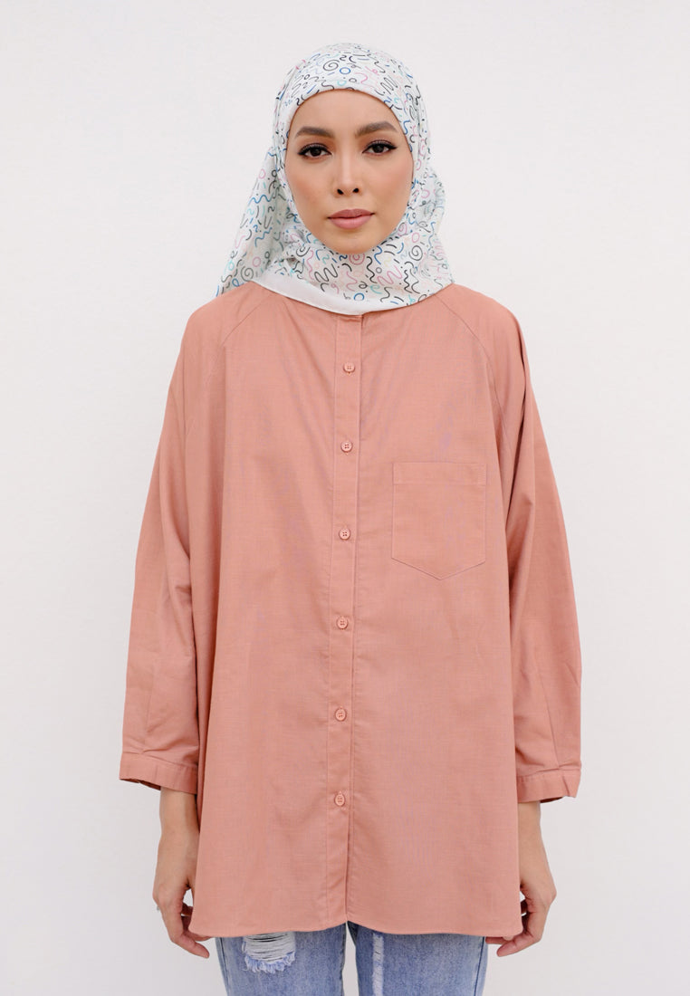 Hessa Linen Top (Salmon)