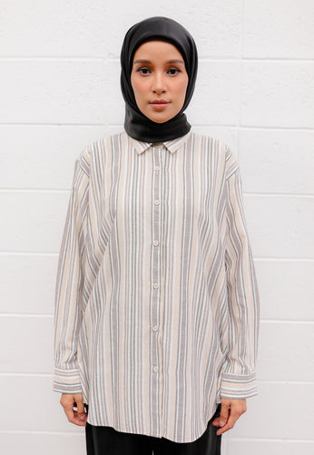 Nouf Stripe Top (Brown)