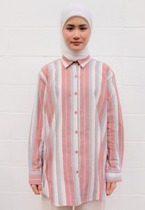 Nouf Stripe Top (Brick)