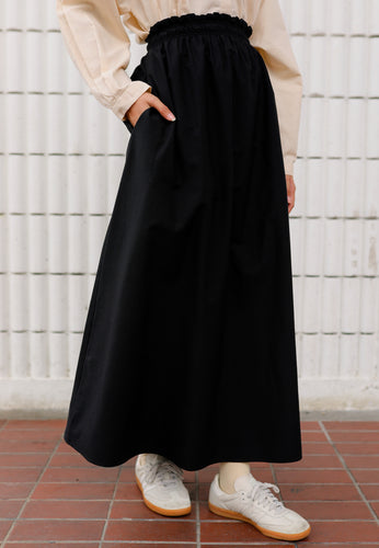 Armel Cotton Skirt (Black)